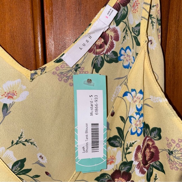 NWT Lush flowy yellow floral tank - Picture 3 of 3